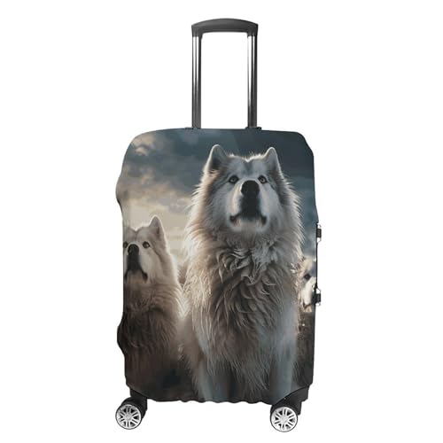 Wolf Tribe Luggage Cover Elastic Suitcase Protector Case Anti-Scratch Washable Baggage Covers Protector For Traveling, Aircraft Consignment M