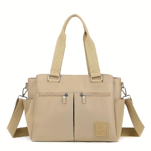 Bolsa feminina de nylon resistente à água, vários compartimentos, bolsa transversal de ombro grande,