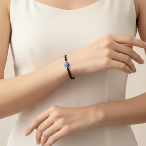 Image of 925 Sterling Silver Evil Eye Bracelet for Men and Women - Nazariya Ankh wala Pure Chandi Ka Hand Band | Buri Nazar se Protection ke Liye | Najar Battu