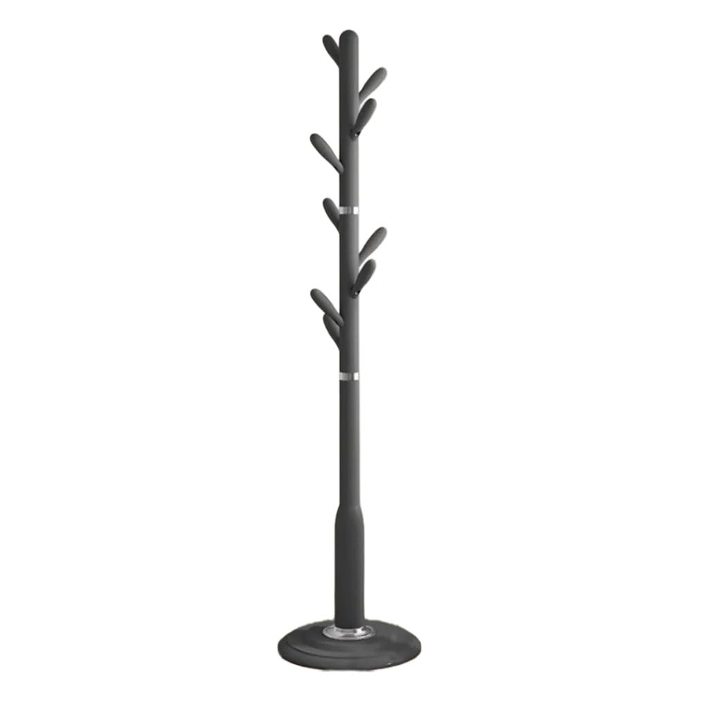 HRGKLMN Freestanding Coat Stand Modern, Coat Rack Metal with Round Hooks, Versatile Wardrobe for Entrance, Living Room And Office, Stable Coat Stand for Jackets, Hats, Bags, Scarves,Grey