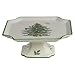 Spode Christmas Tree Footed Square Cake Plate - 6.5-Inch Holiday Cake Stand for Desserts, Cupcakes, and Treat Display - Made of Fine Porcelain with Iconic Christmas Tree Design, Dishwasher Safe
