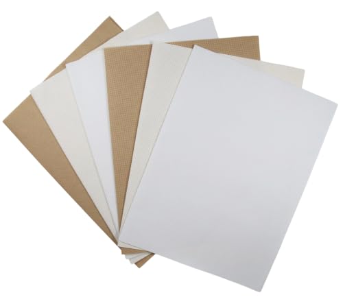 Image of KCS 4 /6 pc of 12 inch x 18 inch(30cmx45cm) 16 Count Cotton Aida Cloth Cross Stitch Fabric (6 pc,White+Antique White+Khaki)