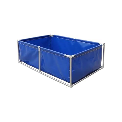 Piscina extra gruesa azul sobre el suelo, estanque de peces impermeable para exteriores, protección UV, uso doméstico, estructura reforzada (300 x 300 x 60 cm)