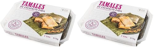 La Reina de las Tortillas - Líder europeo en gastronomía artesanal mexicana - Tamales de cochinita pibil. Listos servir. Maíz 100% nixtamilizado. Aptos para Celiacos. Bandeja de 3 unidades