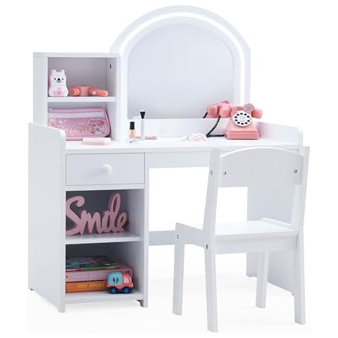 BXKX Kids Vanity Set with Lights Cover