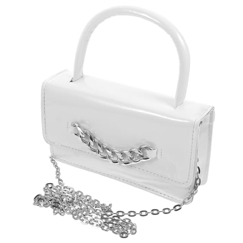 Paquet bandoulière femme mini créatif en cuir PU blanc élégant