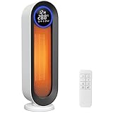 セラミックヒーター 速暖【2025冬新型 ECO省エネ 首振り】1~12Hタイマー機能 リモコン付 電気ファンヒーター 電気ストーブ LED大型ディスプレ 節電対策 6-10畳 転倒自動OFF 過熱保護 切り忘れ防止 メモリー機能 足元暖房 低騒音 電気ヒーター リビング/脱衣所/キッチン/トイレ/洗面所/寝室/オフィス/部屋/浴室 PSE認証済 (ブラック)