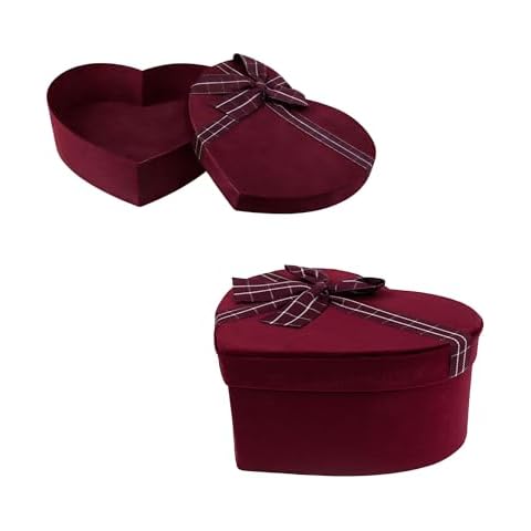 Emartbuy Luxury Hearts Shaped Velvet Gift Box Cover