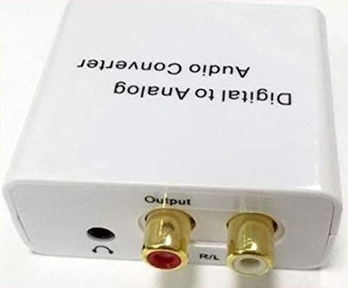 Digital Optical Coax to Analog Stereo Audio L/R Converter with Stereo (3.5mm) Adapter with Optical Cable