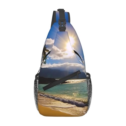 Mochila cruzada diagonal tipo bandolera negra para hombre y mujer miniatura 1