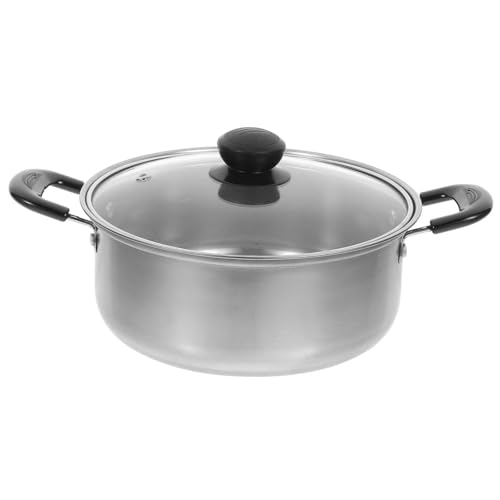 BESTYASH Olla de Sopa de Acero Inoxidable con Doble Asa Resistente al Calor Óxido Tapa Resistente Golpes con Ventilación Interior Pulido Fácil de Limpiar para Uso Diario Cocina BESTYASH Olla de Sopa de Acero Inoxidable con Doble Asa Resistente al Calor Óxido Tapa Resistente Golpes con Ventilación Interior Pulido Fácil de Limpiar para Uso Diario Cocina