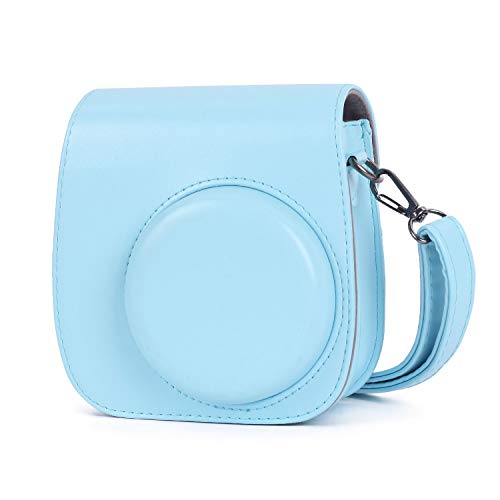 Sofortbildkameras Tasche Kompatibel mit Instax Mini 11 Sofortbildkamera aus Weichem Kunstleder mit Schulterriemen und Tasche (Himmel Blau)