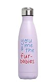 Pearhead Botella de agua 'You, Me & The Furbabies', botella de agua de doble...