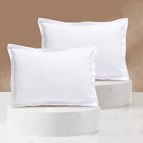 Viste Tu Hogar Pack 2 Fundas de Cojin 40x60 cm, Algodón y Poliéster, para Decoración de Hogar en Color Blanco Liso Cover