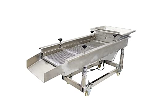 INTSUPERMAI Stainless Steel Linear Vibrating Screen Vibrating Sieve Screen Shaker Linear Sifter Shaker Screen Machine with 6mm Screens Linear Vibrating Screen 220V