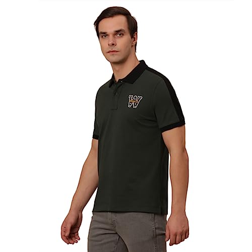 Image of Wrangler Men's Solid Green Polo T- Shirt