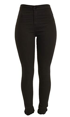 Andongnywell Women High Waist Stretch Skinny Jeans High Rise Juniors Stretchy Butt Lift Jeans Solid Skinny Trousers