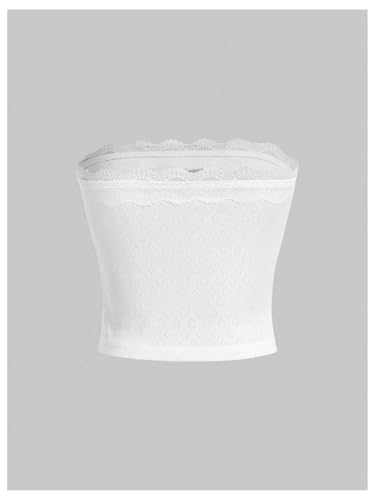 Women's Y2k Letter Cherry Graphic Tube Crop Top Lace Trim Bow Sleeveless Bandeau Tops2