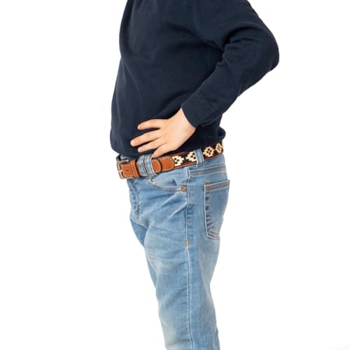 Handmade Woven Kids Polo Belt - Guarda Pampas Design, Crafted from Full Grain Leather3