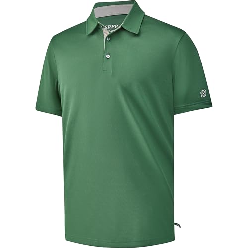 Image of Mens Golf Shirt Short Sleeve Moisture Wicking Dry Fit Performance Solid Pique Collared Golf Polo Shirts for Men
