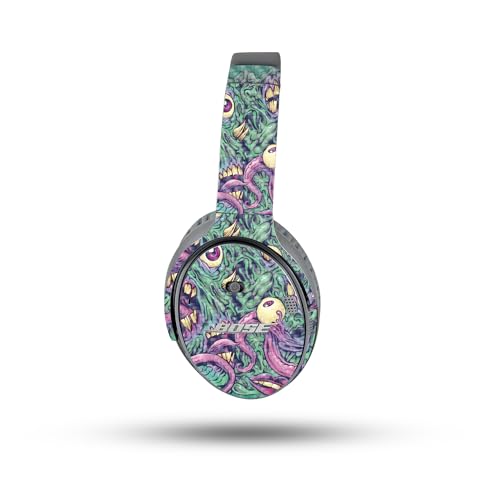 Image of MightySkins Carbon Fiber Skin Compatible with Bose QuietComfort 35 II Headphones - Eyes and Teeth | Protective, Durable Textured Carbon Fiber Finish | Easy to Apply