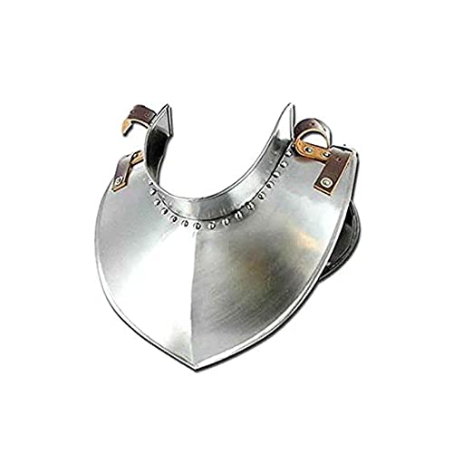 Image of AnNafi Gorget Armor, Medieval Armour Renaissance Collar Steel Gorget Neck Armor, Metal Armor Costume Wearable for Adult, Reenactment SCA LARP Cosplay Men Drama & Halloween Ren Faire Costumes