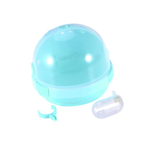 Happyyami Portable Plastic Hamster Carrier with Air Circulation for Journeys Locking System for Safety Green Travel Case for Small Animals