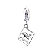 Tourisme International World Traveler Vacances Passeport Pendente Charm Perle Pour Femmes Pour Adolescent Oxydé .925 Argent Sterling Fits Bracelet Européen