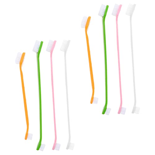 HANABASS Large Dog Small Dog Toothbrush Dual Headed Pet Oral Care Brush Set 8pcs