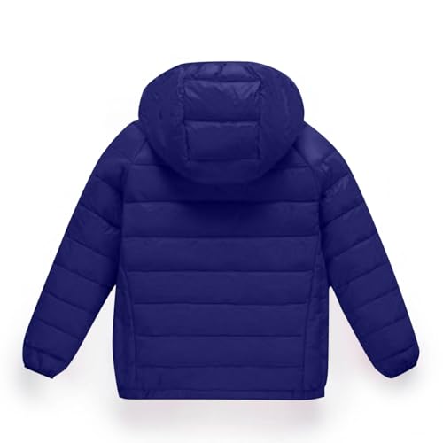 Kids Lightweight Puffer Jacket Girls Packable Hooded Down Coat Zip Up Warm Windproof Winter Jacket Ski Outwear 4-13Y4