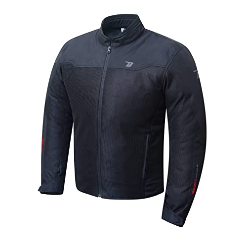 SMART MAN | Chaqueta Moto Hombre Resistente al Calor de Verano con Protectores Desmontables | Homologada, Negro, 6XL