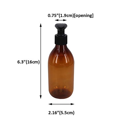 zmybcpack 8 Pack 8OZ Empty Plastic Pump Lotion Bottles with 1 Pen, Labels & Silicone Funnel, Amber Color Lotion Dispenser with Locking Lotion Pump for Body Wash, Shampoo, Massage Lotion, Gel