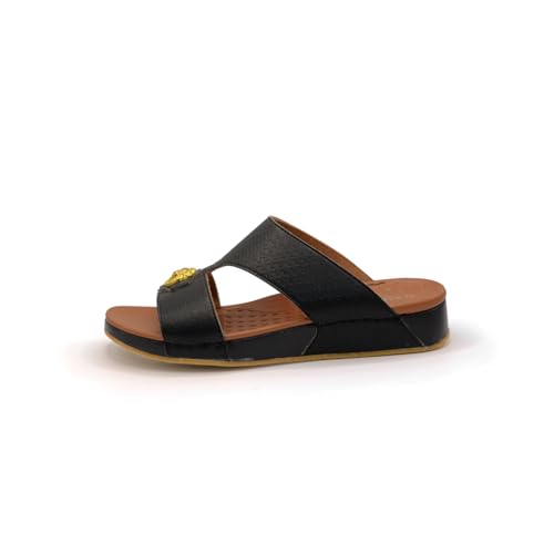 Al Baaz 1018 Arabic Sandals for Men - Traditional Leather Men Sandals - Anti Slippery Mens Sandals - Open-Toe Leather Sandals for Men