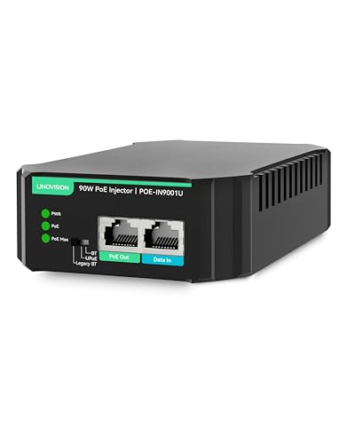 LINOVISION Gigabit 90W 802.3bt PoE Injector, Compatible with Standard and