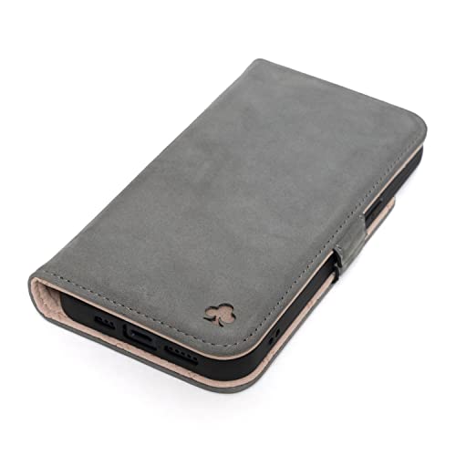 PORTER RILEY Leather Case Compatible with iPhone 13 (6.1 inch), Premium Genuine Nubuck Leather