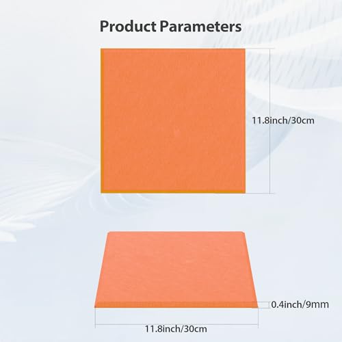 Image of 12 Pack Square Acoustic Panels Self Adhesive Sound Proof Foam(Orange-Red) | High density sound acoustic panel, 12 X 12 X 0.4 in acoustic wall panels in home, office, recording, studio, and more
