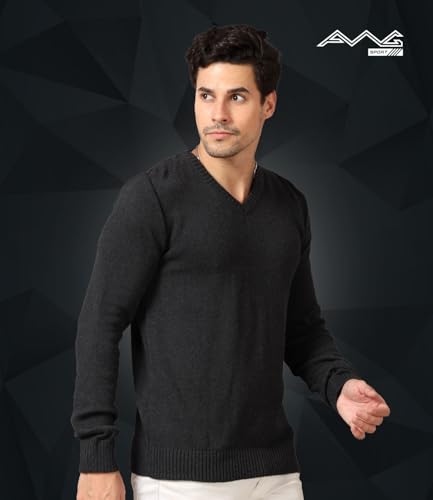 Image of AWG ALL WEATHER GEAR Men's V-Neck Full Sleeve Sweater | Sweater for Winter | Plain Casual Wear Sweater l Sweater for Men | Pullover for Men | Winter Wear Sweater for Men | Mens Sweater