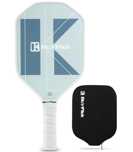 BuyPick Pickleball Paddle,USAPA Approved Light Pickleball Paddles with Reinforced Carbon Fiber Surface,16mm Thickened Pickleball Racket with Anti-Slip Sweat-Absorbing Grip& Racket Cover, Gift for Men