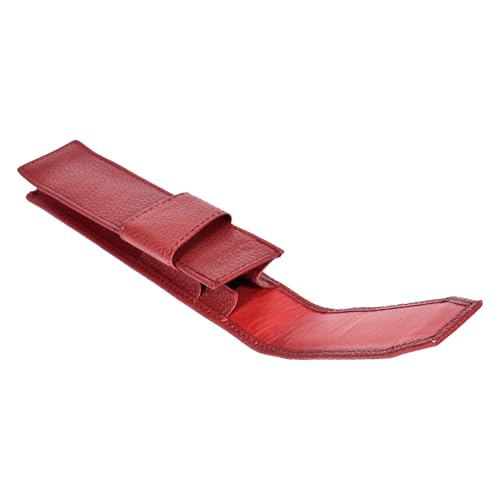 Image of Sassora Premium Genuine Leather Unisex Pen Case (Cherry)