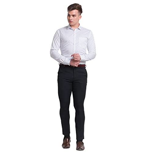Image of Park Avenue Men's Pure Cotton Print Pattern Slim Fit Semi Cutaway Collar Full Sleeve Formal Shirt