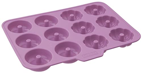 Zenker Silikonbackform Mini Donuts 25 x 19 x 2 cm, hochwertige Donutbackform, hitzbeständige & gefriergeeignete Silikonform, Backform für mit Ø 5,...