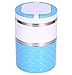 Fiambrera de Picnic Aislamiento Caja de Almuerzo Térmica Contenedor de Almacenamiento de Alimentos de acero inoxidable Caja de Bento portátil con mango 1/2/3 Capas (Azul, 900ML)