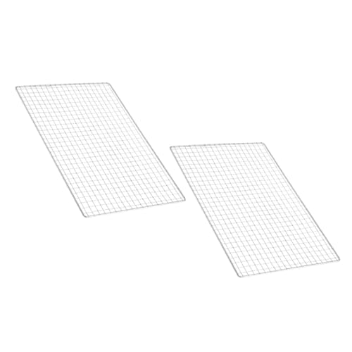 Abaodam Stainless Steel Bbq Mesh 2pcs for Outdoor Picnic Strong Easy to Hold for Grilling