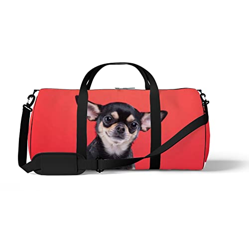 Vantaso Large Travel Duffel Bags Chihuahua Dog Sports Gym Tote Bag for Men Women Lightweight Carry On Shoulder Bag for Women Men