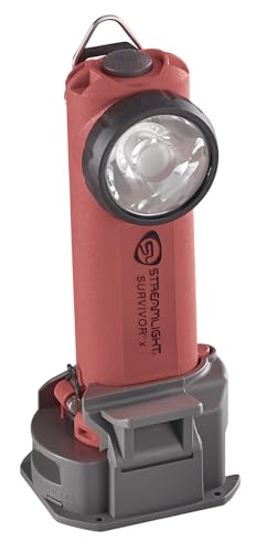 Streamlight 90973 Survivor X 250 Lumen ATEX-zertifizierte wiederaufladbare rechtwinklige Feuerwehrlampe, Inklusive wiederaufladbarem System, 230 V AC/12 V DC ohne Alkaline-Batterieträger, Orange
