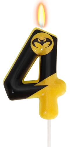 4th Bat Birthday Candle, Hero Themed Birthday Party Decorations, ...