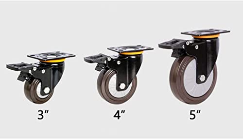 Roulette robuste charge lourde 5 pouces silencieuse avec frein - 5
