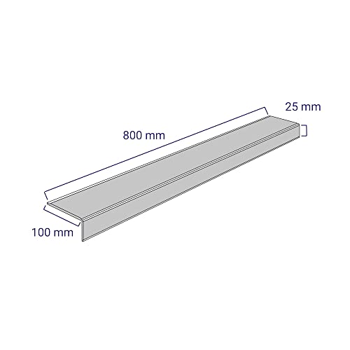 AnTina TAPES® Treppen-Kanten-Profil 'Thin Line' 100 mm, Kanten-Schutz-Profil mit Antirutsch-Beschichtung R13 für Treppen & Stufen (10x80cm, gelb/schwarz)