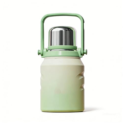 Image of 800 /1200 /1500ml Large Capacity 316 Stainless Steel 3-in-1 Lid Vacuum Insulated Handheld Water Bottle Portable Leak-Proof for Office Sports Outdoor as New Year /Valentines Gifts for Family Friends