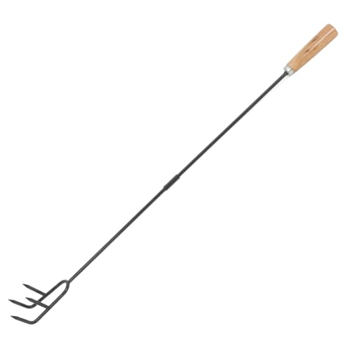 Alipis Fire Poker for Outdoor Fire Pit Long Handled Ash Removal Hook Charcoal Rake for Camping Bonfire Accessories